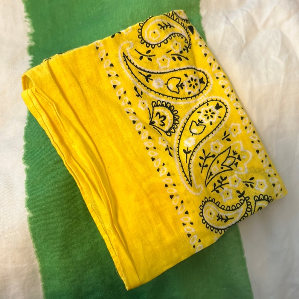 Yellow bandanna pre-love, but great condition